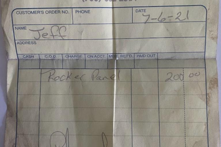 Fannin Salvage receipt