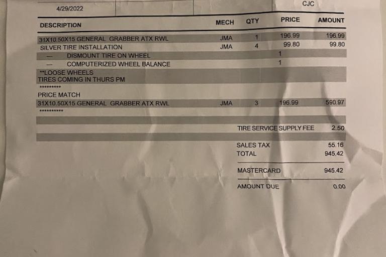 General Grabber tires