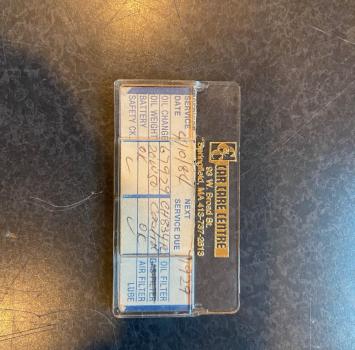 Service card found in the glovebox.