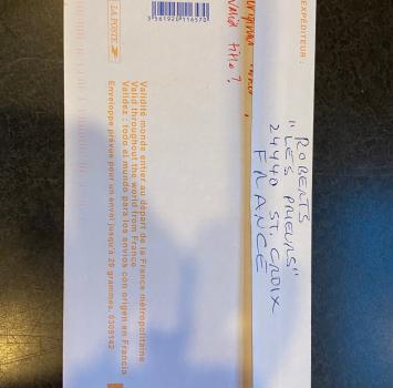 Rear of letter - Local address