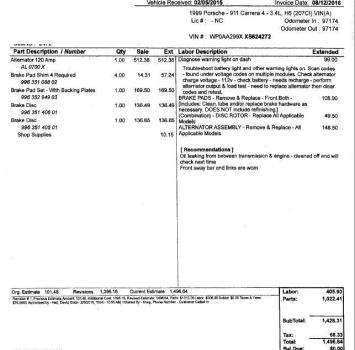 Alternator and brake replacement